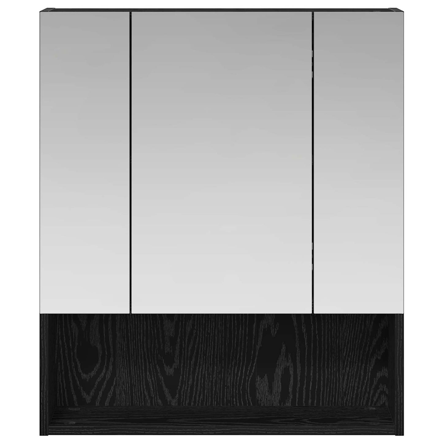 vidaXL Bathroom Mirror Cabinet with Shelf Black Oak 60 x 14.5 x 70 cm
