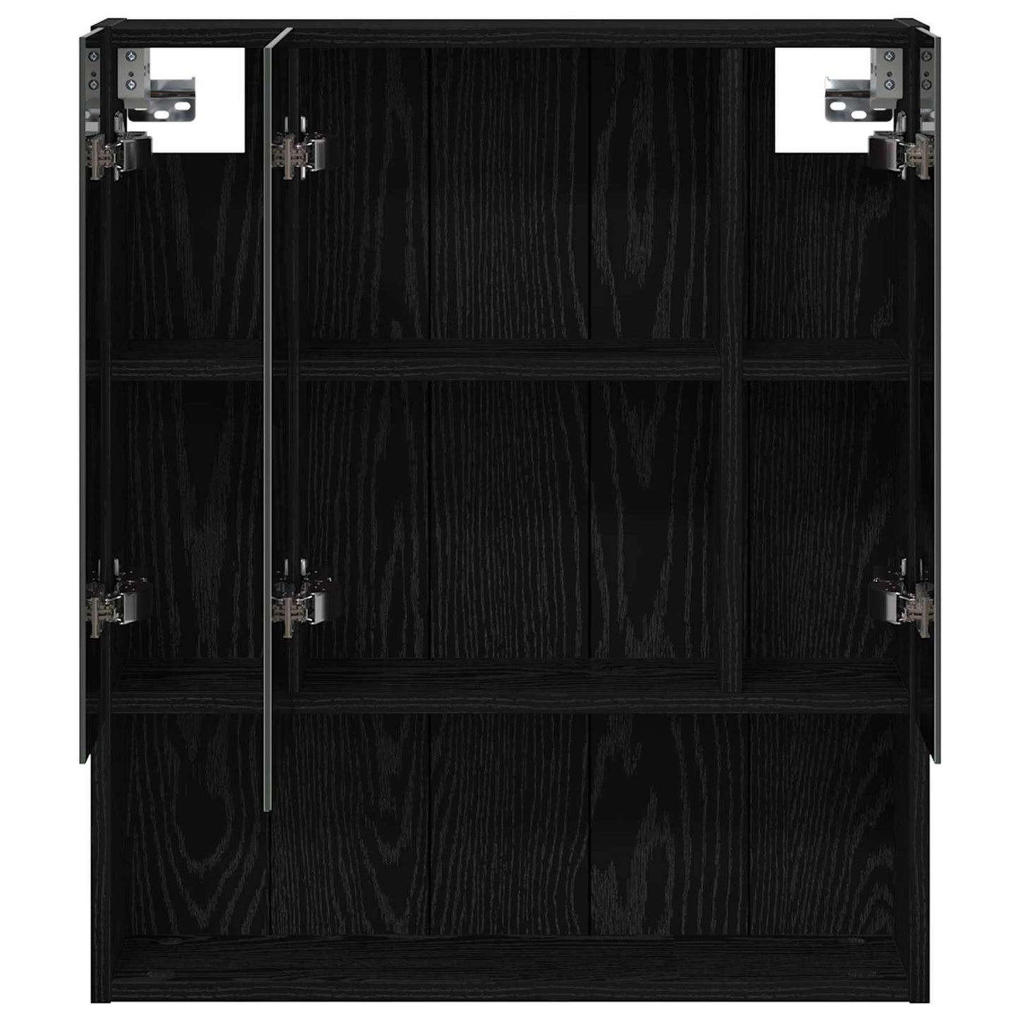 vidaXL Bathroom Mirror Cabinet with Shelf Black Oak 60 x 14.5 x 70 cm