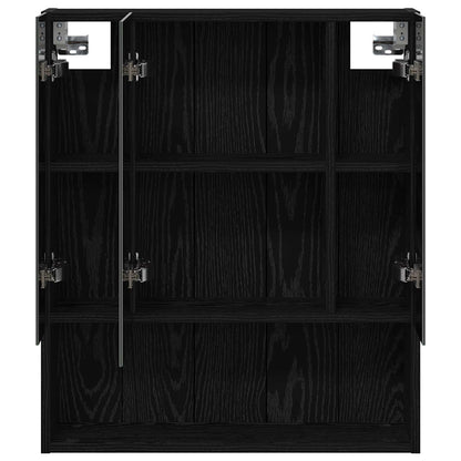 vidaXL Bathroom Mirror Cabinet with Shelf Black Oak 60 x 14.5 x 70 cm
