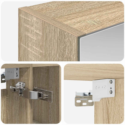 vidaXL Bathroom Mirror Cabinet with Shelf Sonoma Oak 60 x 14.5 x 70 cm