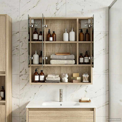 vidaXL Bathroom Mirror Cabinet with Shelf Sonoma Oak 60 x 14.5 x 70 cm