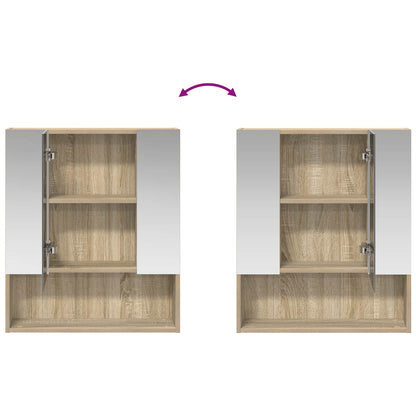 vidaXL Bathroom Mirror Cabinet with Shelf Sonoma Oak 60 x 14.5 x 70 cm