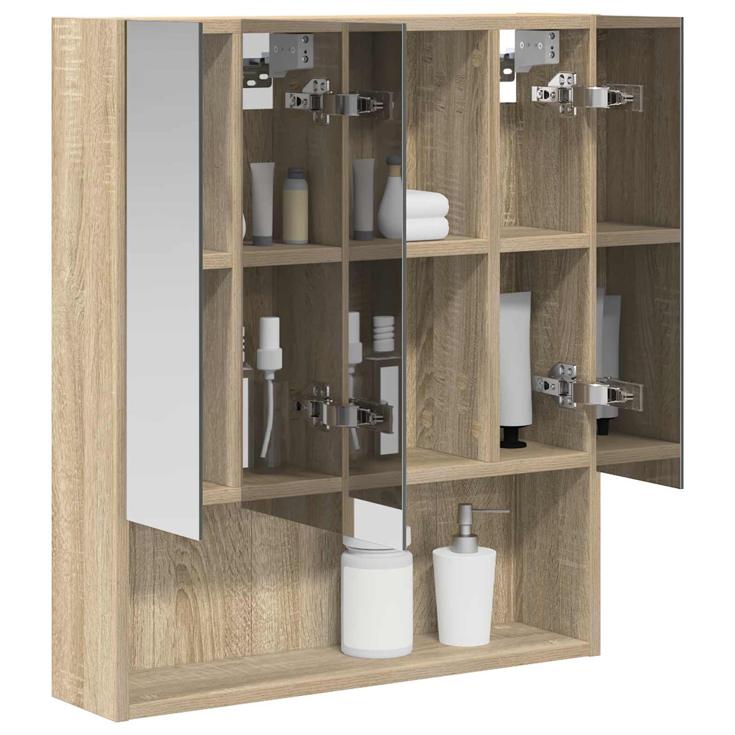 vidaXL Bathroom Mirror Cabinet with Shelf Sonoma Oak 60 x 14.5 x 70 cm
