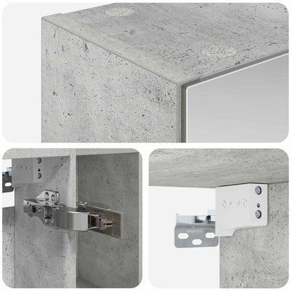 vidaXL Bathroom Mirror Cabinet Concrete Grey 60 x 14.5 x 70 cm
