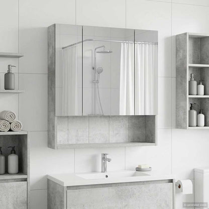 vidaXL Bathroom Mirror Cabinet Concrete Grey 60 x 14.5 x 70 cm