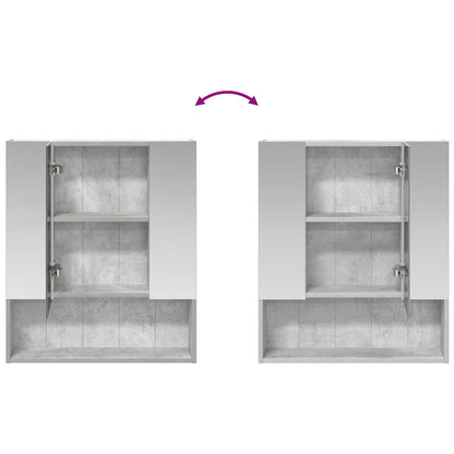 vidaXL Bathroom Mirror Cabinet Concrete Grey 60 x 14.5 x 70 cm