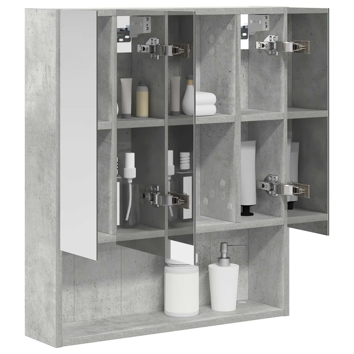 vidaXL Bathroom Mirror Cabinet Concrete Grey 60 x 14.5 x 70 cm