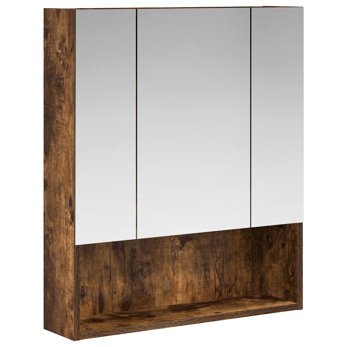 vidaXL Bathroom Mirror Cabinet Smoked Oak 60 x 14.5 x 70 cm