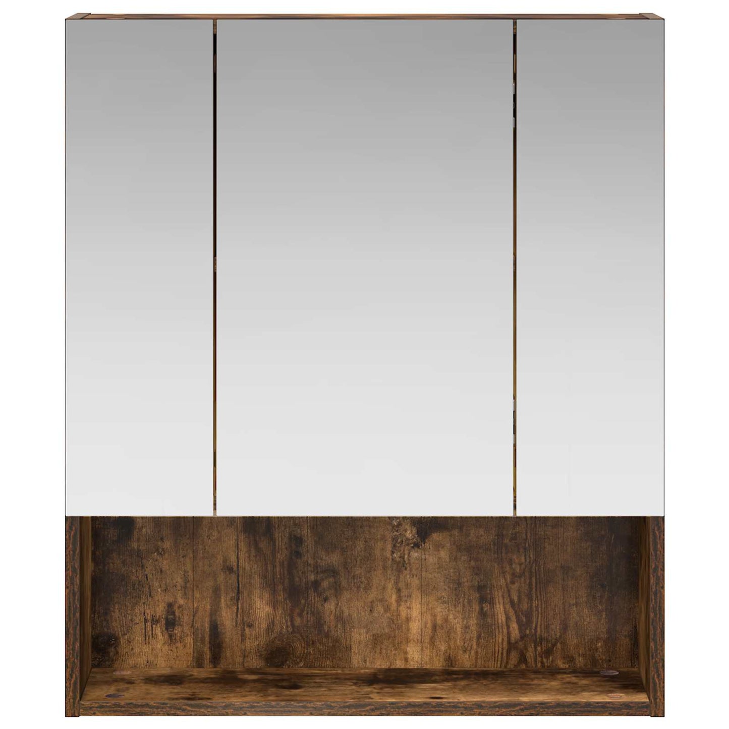 vidaXL Bathroom Mirror Cabinet Smoked Oak 60 x 14.5 x 70 cm