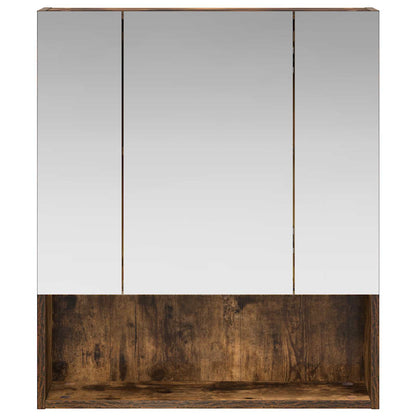 vidaXL Bathroom Mirror Cabinet Smoked Oak 60 x 14.5 x 70 cm