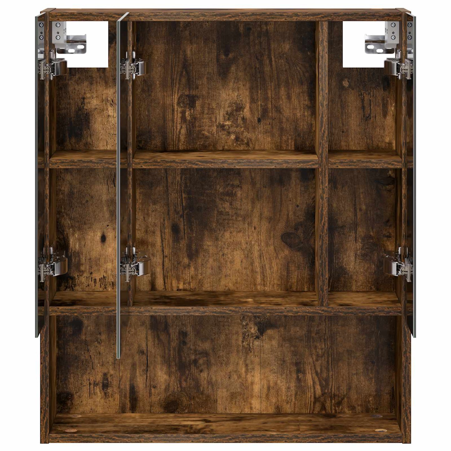 vidaXL Bathroom Mirror Cabinet Smoked Oak 60 x 14.5 x 70 cm