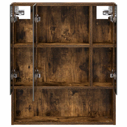 vidaXL Bathroom Mirror Cabinet Smoked Oak 60 x 14.5 x 70 cm