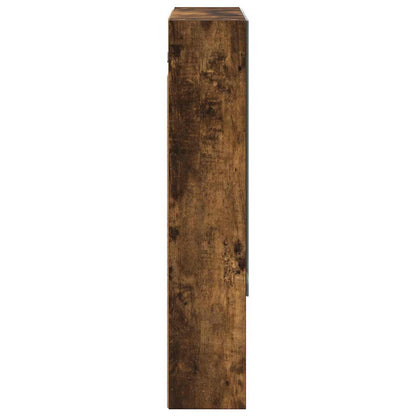 vidaXL Bathroom Mirror Cabinet Smoked Oak 60 x 14.5 x 70 cm