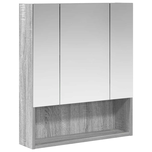 vidaXL Bathroom Mirror Cabinet with Door Grey Sonoma 60 x 14.5 x 70 cm