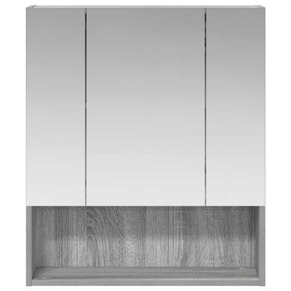vidaXL Bathroom Mirror Cabinet with Door Grey Sonoma 60 x 14.5 x 70 cm