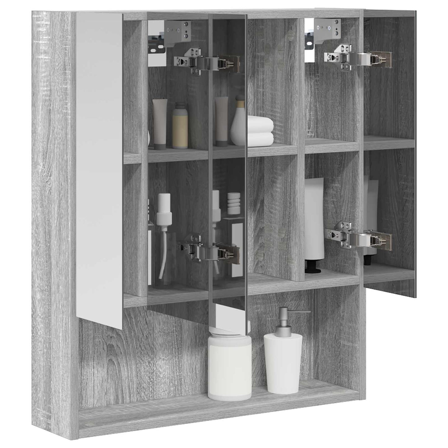 vidaXL Bathroom Mirror Cabinet with Door Grey Sonoma 60 x 14.5 x 70 cm