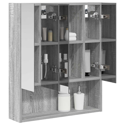 vidaXL Bathroom Mirror Cabinet with Door Grey Sonoma 60 x 14.5 x 70 cm