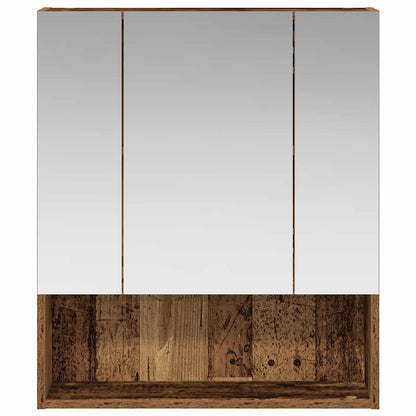 vidaXL Bathroom Mirror Cabinet with Shelf Old Wood 60 x 14.5 x 70 cm