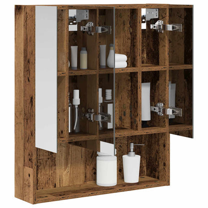 vidaXL Bathroom Mirror Cabinet with Shelf Old Wood 60 x 14.5 x 70 cm
