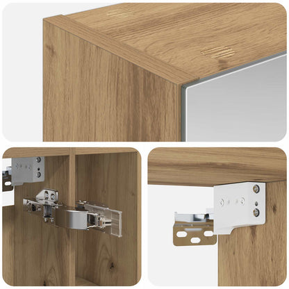 vidaXL Bathroom Mirror Cabinet Artisian Oak 60 x 14.5 x 70 cm