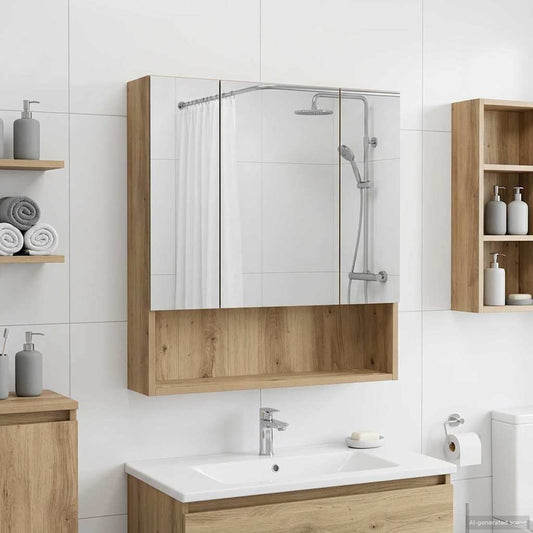 vidaXL Bathroom Mirror Cabinet Artisian Oak 60 x 14.5 x 70 cm