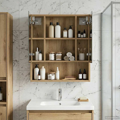 vidaXL Bathroom Mirror Cabinet Artisian Oak 60 x 14.5 x 70 cm