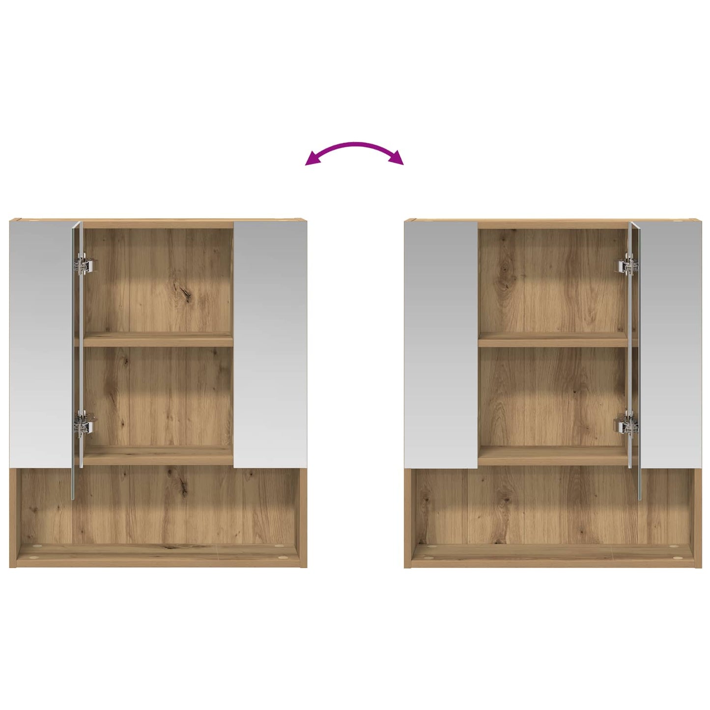 vidaXL Bathroom Mirror Cabinet Artisian Oak 60 x 14.5 x 70 cm