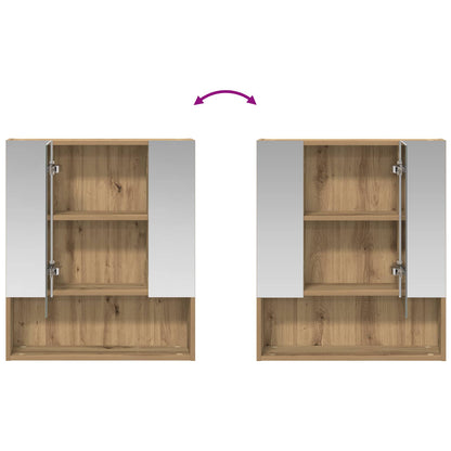 vidaXL Bathroom Mirror Cabinet Artisian Oak 60 x 14.5 x 70 cm