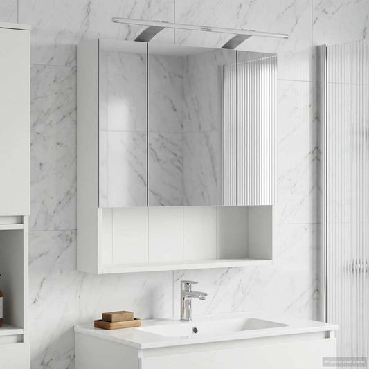 vidaXL Bathroom Mirror Cabinet White 60 x 14.5 x 70 cm Engineered wood