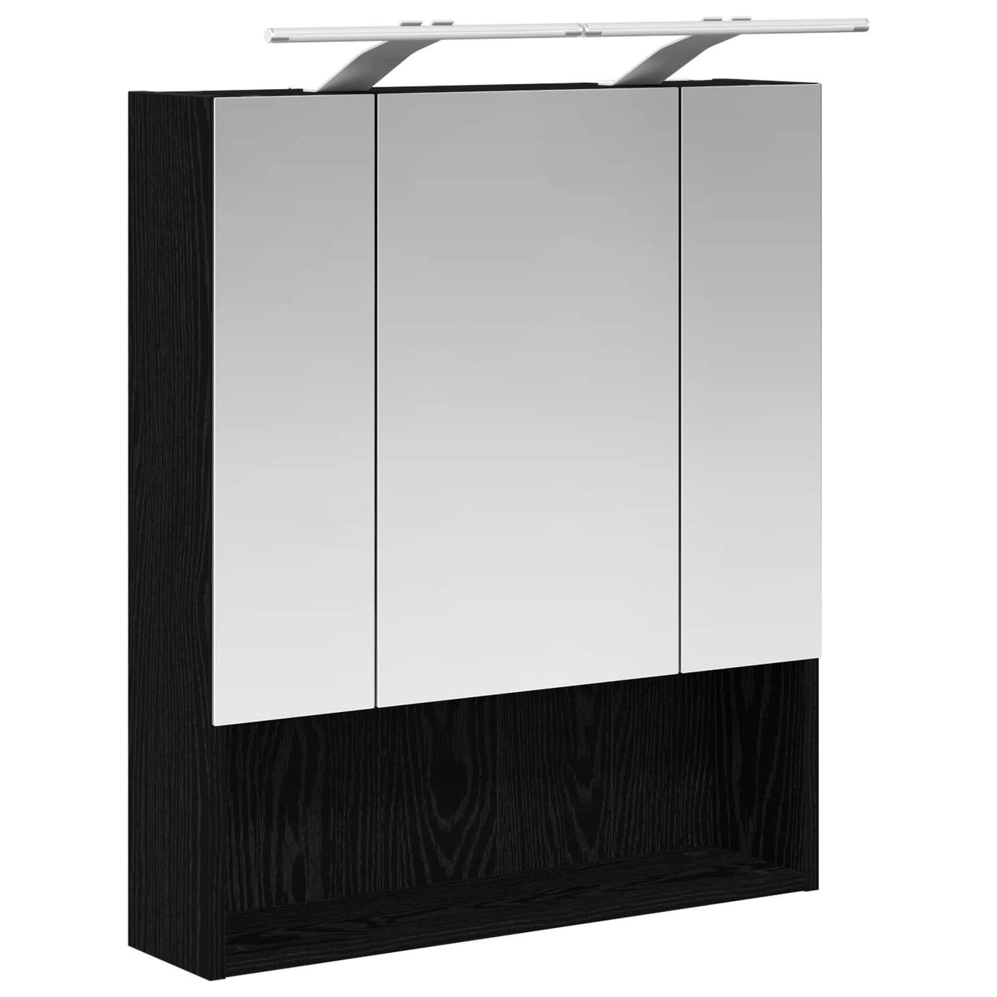 vidaXL Bathroom Mirror Cabinet with Shelf Black Oak 60 x 14.5 x 70 cm