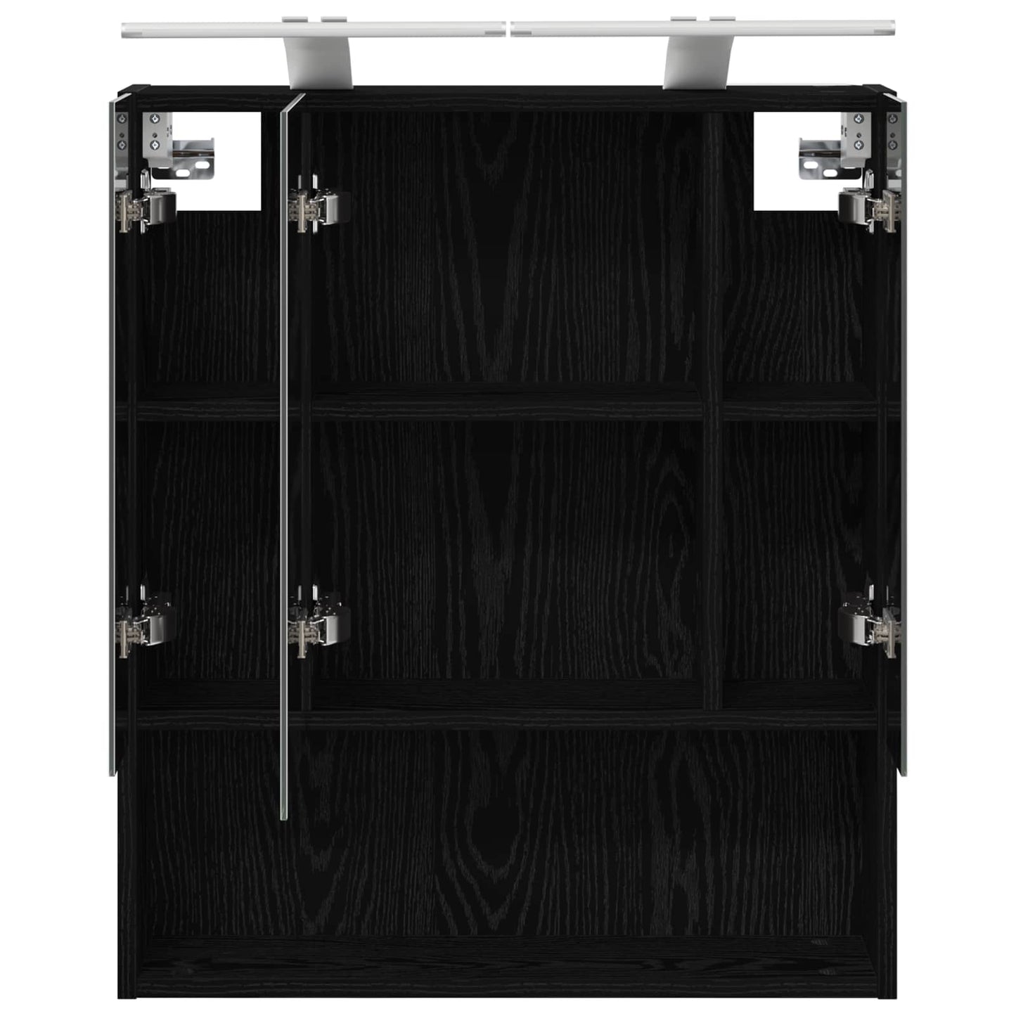 vidaXL Bathroom Mirror Cabinet with Shelf Black Oak 60 x 14.5 x 70 cm