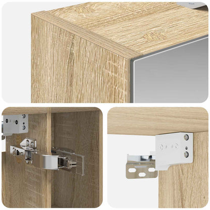 vidaXL Bathroom Mirror Cabinet with Shelf Sonoma Oak 60 x 14.5 x 70 cm