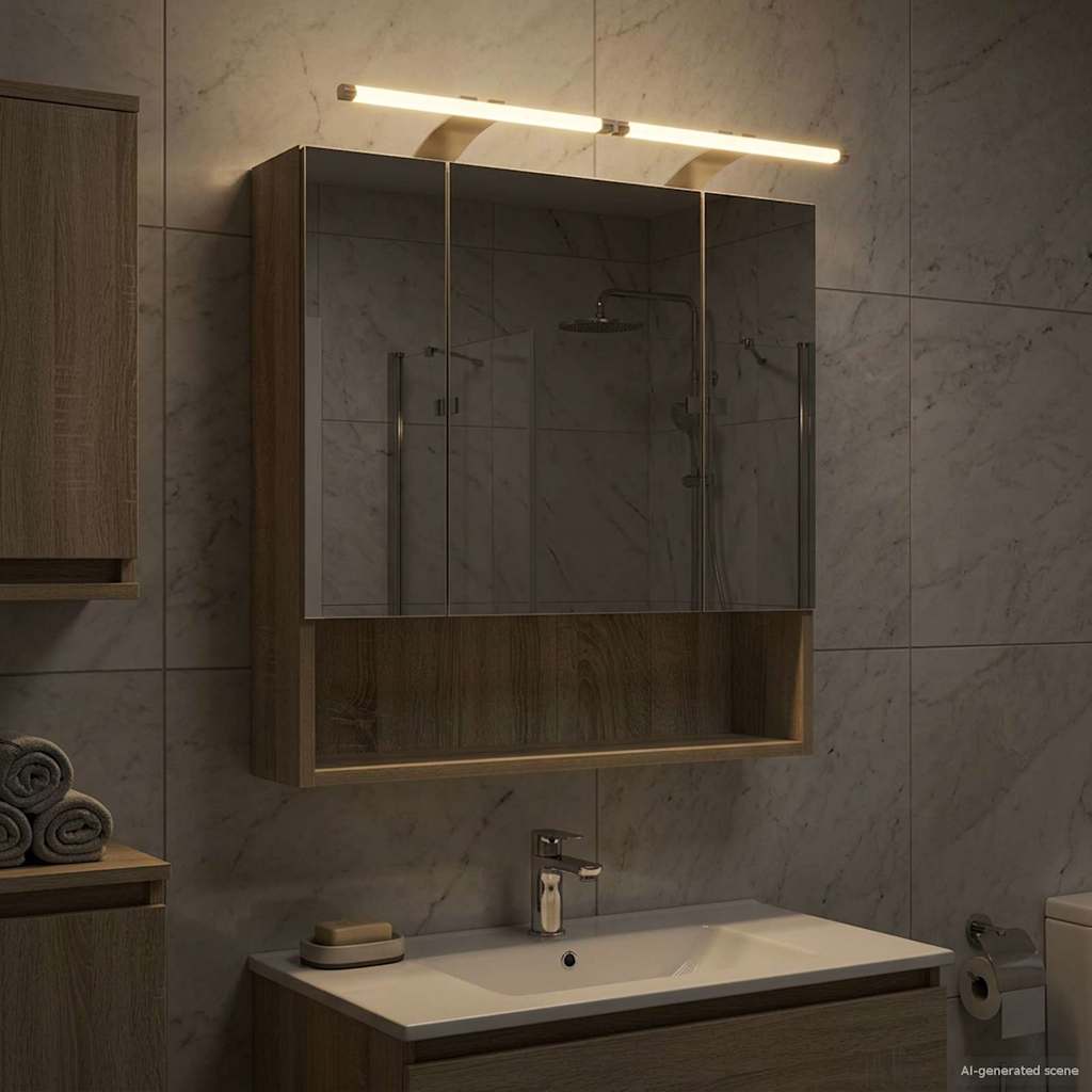 vidaXL Bathroom Mirror Cabinet with Shelf Sonoma Oak 60 x 14.5 x 70 cm