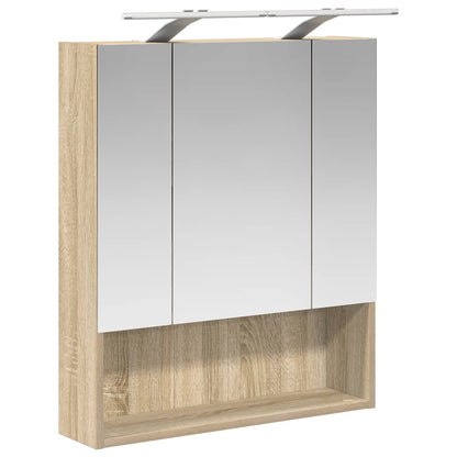 vidaXL Bathroom Mirror Cabinet with Shelf Sonoma Oak 60 x 14.5 x 70 cm
