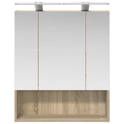 vidaXL Bathroom Mirror Cabinet with Shelf Sonoma Oak 60 x 14.5 x 70 cm