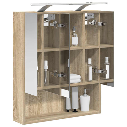 vidaXL Bathroom Mirror Cabinet with Shelf Sonoma Oak 60 x 14.5 x 70 cm