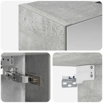 vidaXL Bathroom Mirror Cabinet Concrete Grey 60 x 14.5 x 70 cm