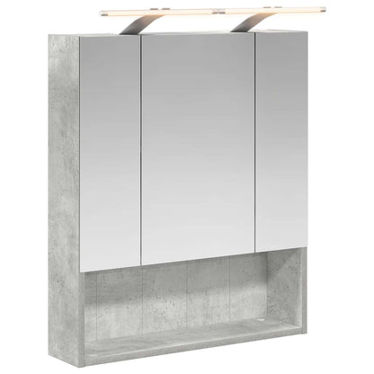 vidaXL Bathroom Mirror Cabinet Concrete Grey 60 x 14.5 x 70 cm