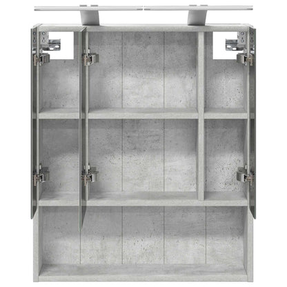 vidaXL Bathroom Mirror Cabinet Concrete Grey 60 x 14.5 x 70 cm
