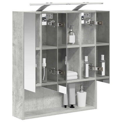 vidaXL Bathroom Mirror Cabinet Concrete Grey 60 x 14.5 x 70 cm