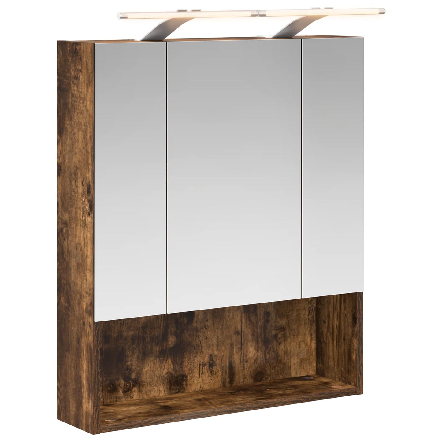 vidaXL Bathroom Mirror Cabinet with Shelf Smoked Oak 60 x 14.5 x 70 cm