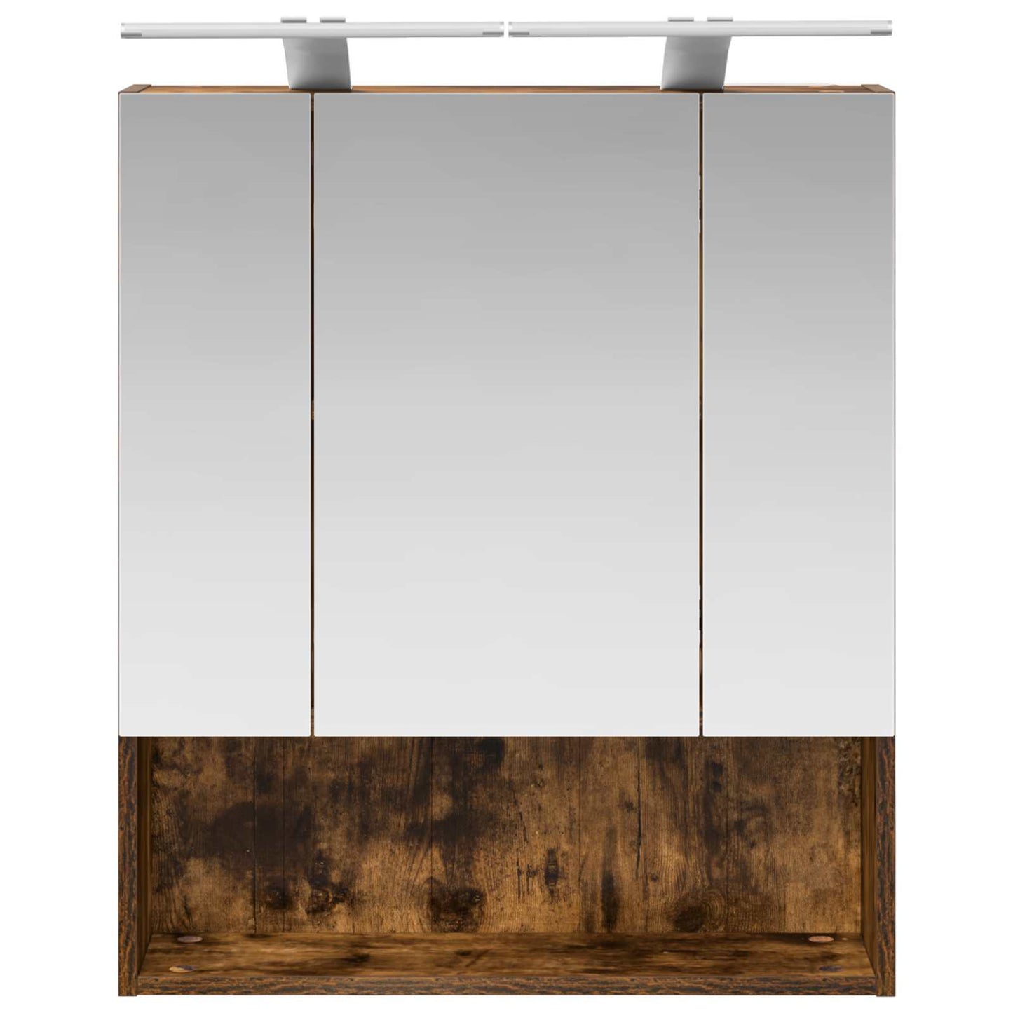 vidaXL Bathroom Mirror Cabinet with Shelf Smoked Oak 60 x 14.5 x 70 cm