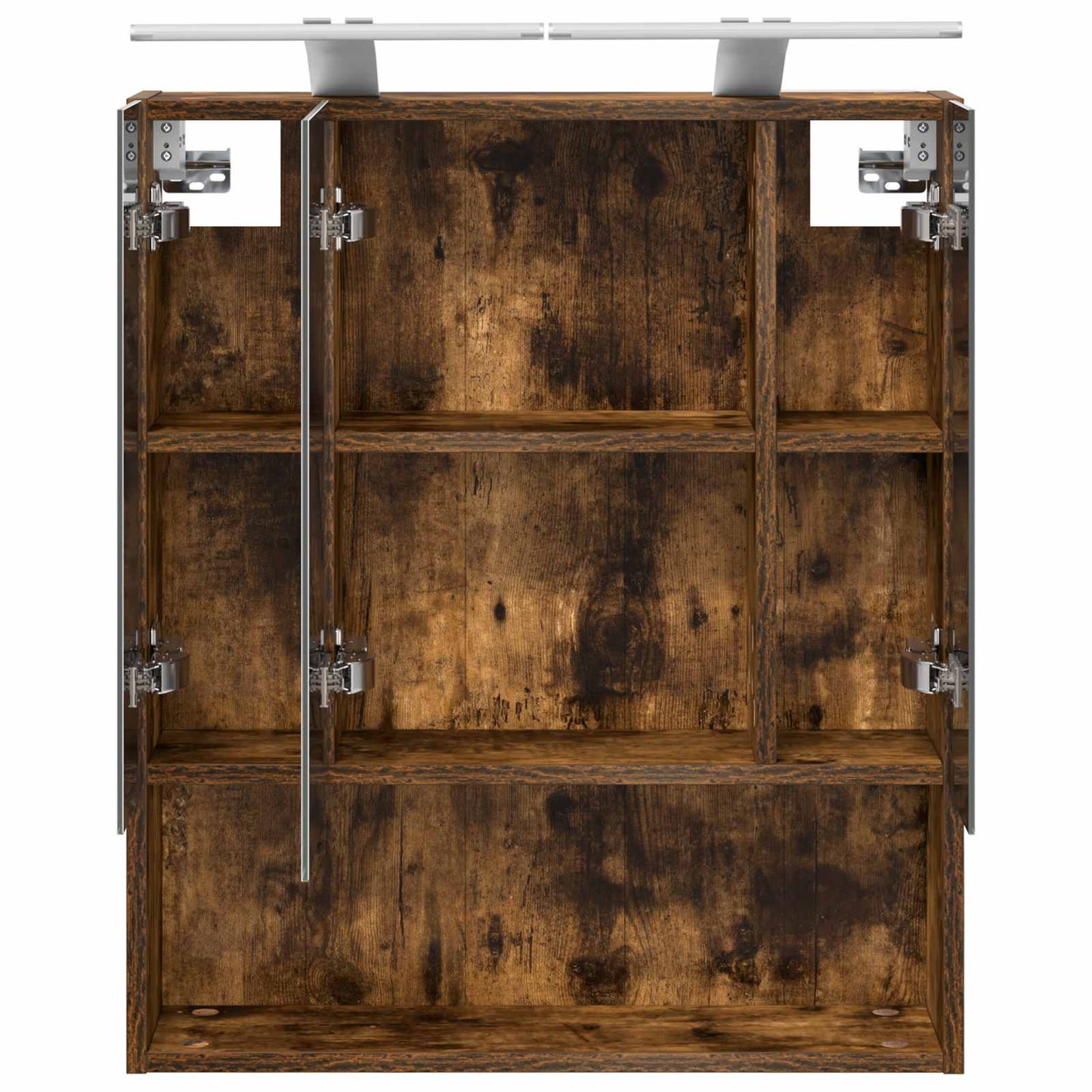vidaXL Bathroom Mirror Cabinet with Shelf Smoked Oak 60 x 14.5 x 70 cm