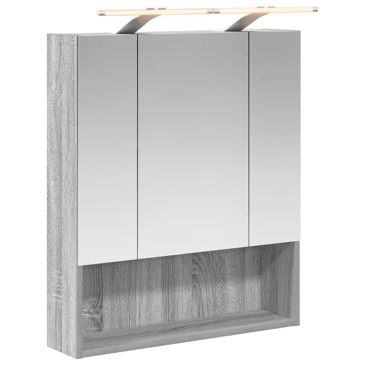 vidaXL Bathroom Mirror Cabinet with Door Grey Sonoma 60 x 14.5 x 70 cm