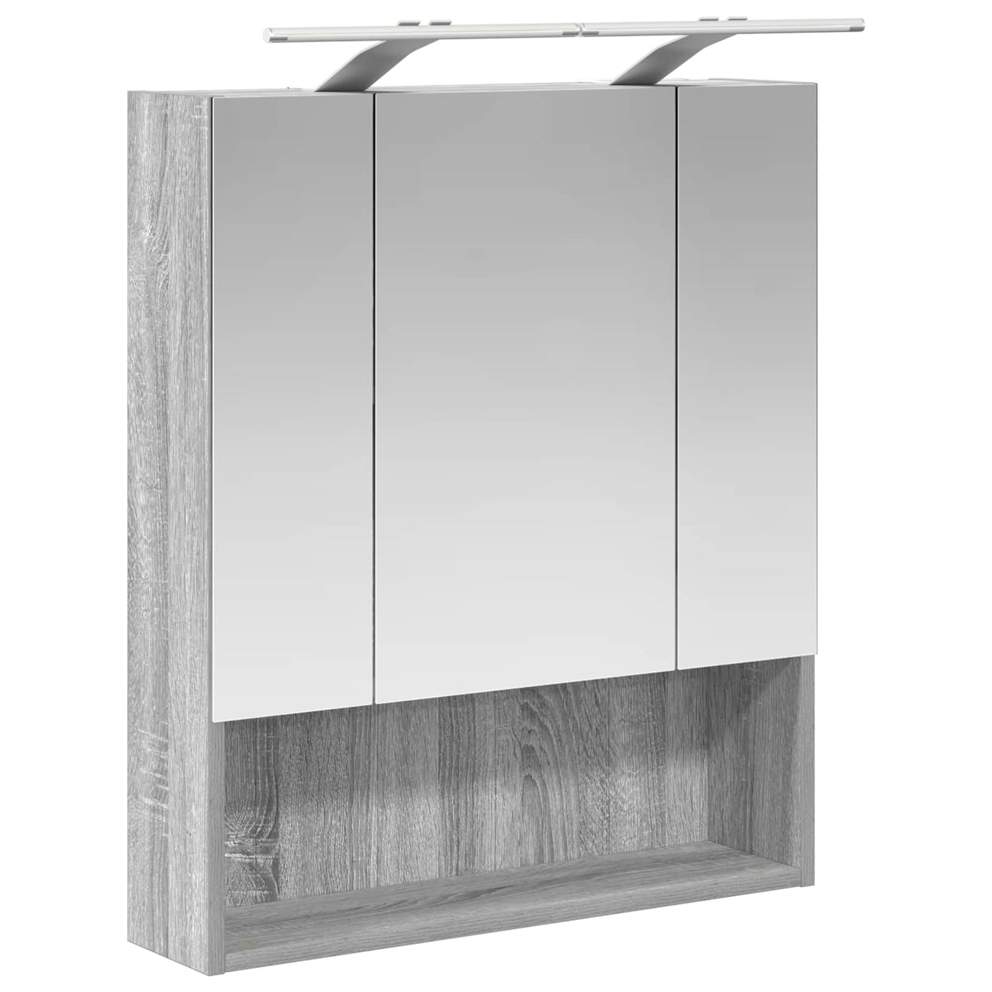 vidaXL Bathroom Mirror Cabinet with Door Grey Sonoma 60 x 14.5 x 70 cm