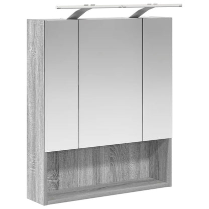 vidaXL Bathroom Mirror Cabinet with Door Grey Sonoma 60 x 14.5 x 70 cm