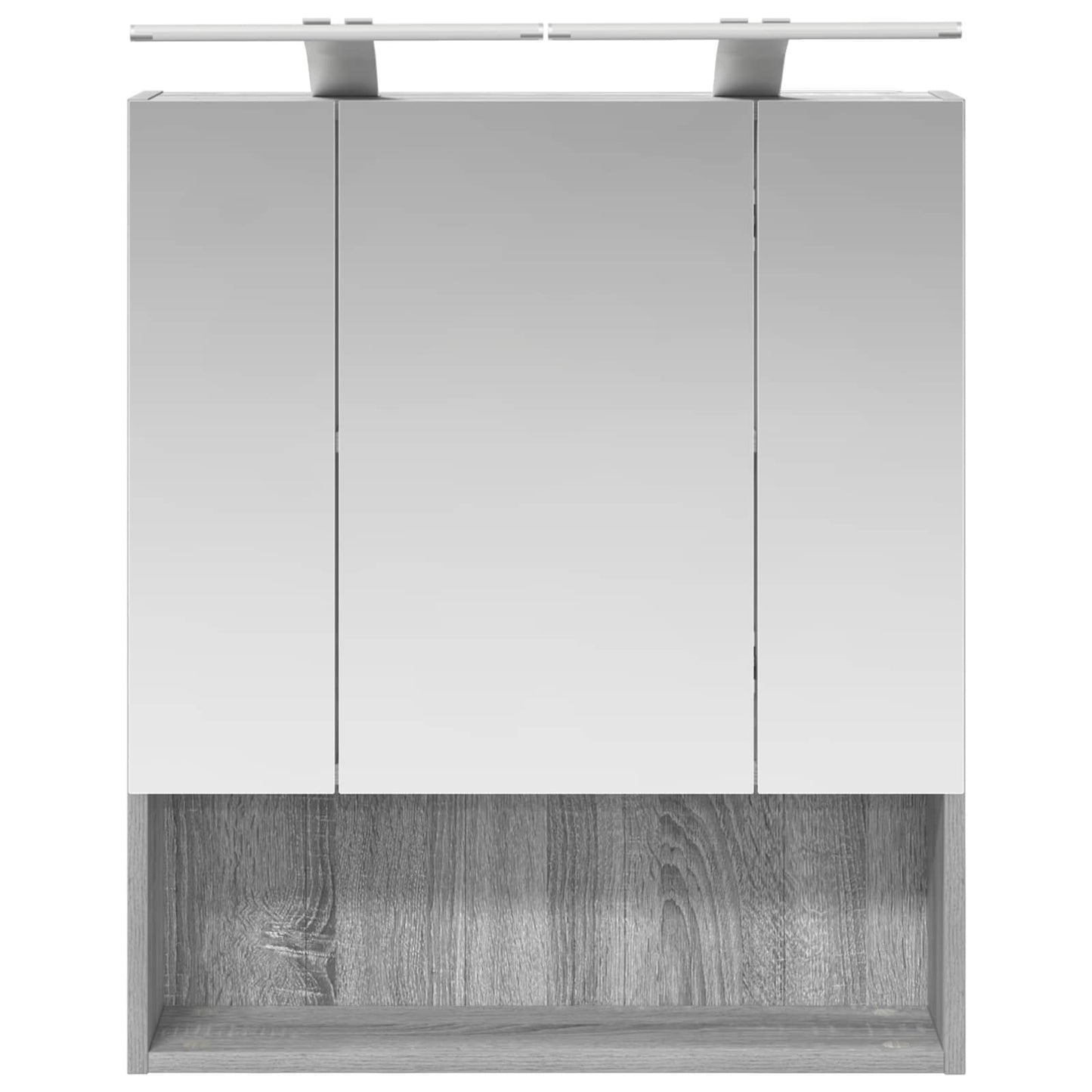 vidaXL Bathroom Mirror Cabinet with Door Grey Sonoma 60 x 14.5 x 70 cm