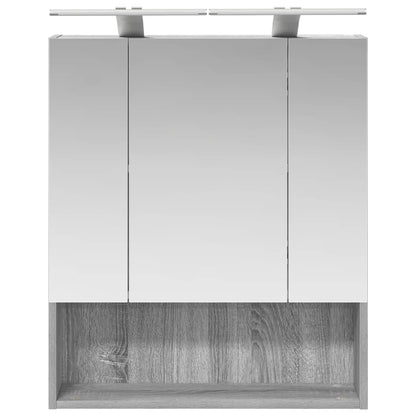 vidaXL Bathroom Mirror Cabinet with Door Grey Sonoma 60 x 14.5 x 70 cm