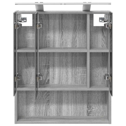 vidaXL Bathroom Mirror Cabinet with Door Grey Sonoma 60 x 14.5 x 70 cm
