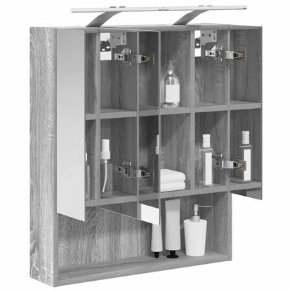 vidaXL Bathroom Mirror Cabinet with Door Grey Sonoma 60 x 14.5 x 70 cm